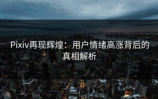 Pixiv再现辉煌：用户情绪高涨背后的真相解析