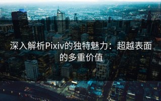 深入解析Pixiv的独特魅力：超越表面的多重价值