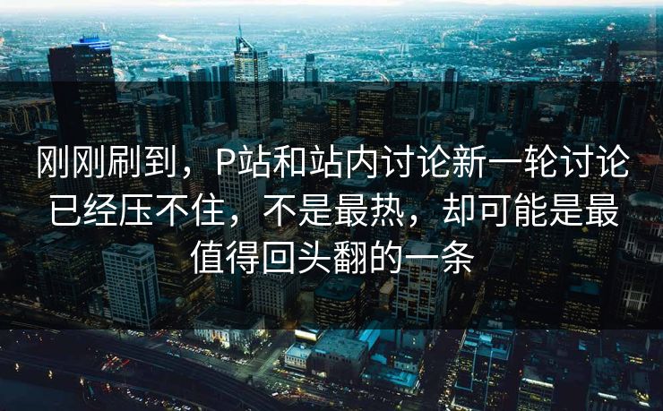 刚刚刷到，P站和站内讨论新一轮讨论已经压不住，不是最热，却可能是最值得回头翻的一条-第1张图片-p站网页版影视网 - p站内容页