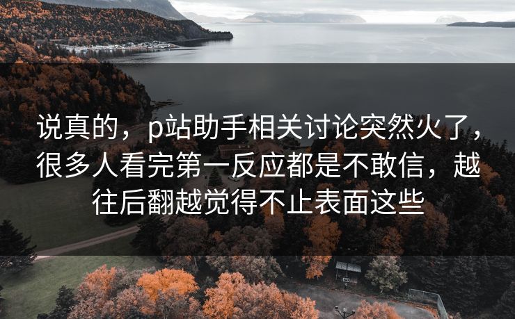 说真的，p站助手相关讨论突然火了，很多人看完第一反应都是不敢信，越往后翻越觉得不止表面这些-第1张图片-p站网页版影视网 - p站内容页